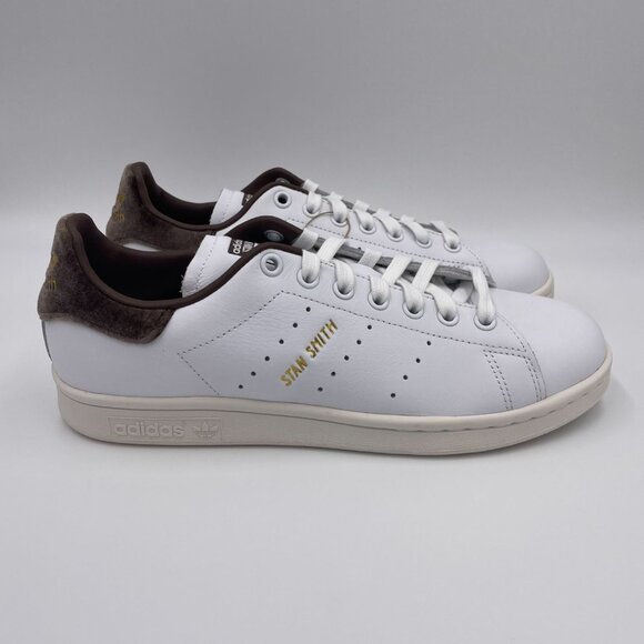 adidas Stan Smith White / Brown Women's Shoes - Picture 1 of 8